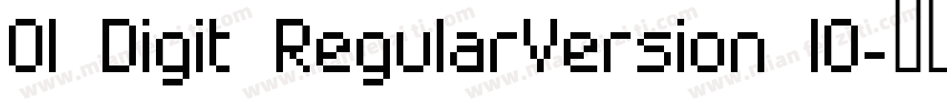 01 Digit RegularVersion 10字体转换